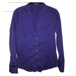 Purple V neck button down from Express